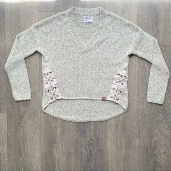One Teaspoon Saints & Roses Sweater Chunky Knit Lace Up V-neck Size XXS - Picture 3 of 16